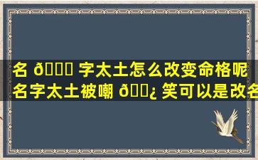 名 🐘 字太土怎么改变命格呢「名字太土被嘲 🌿 笑可以是改名理由吗」